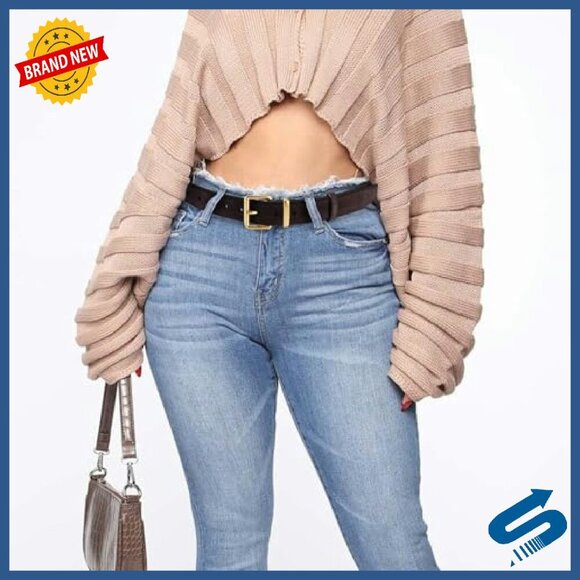 Wide Suede Leather Belt with Gold Buckle for Women Casual Formal main image 6
